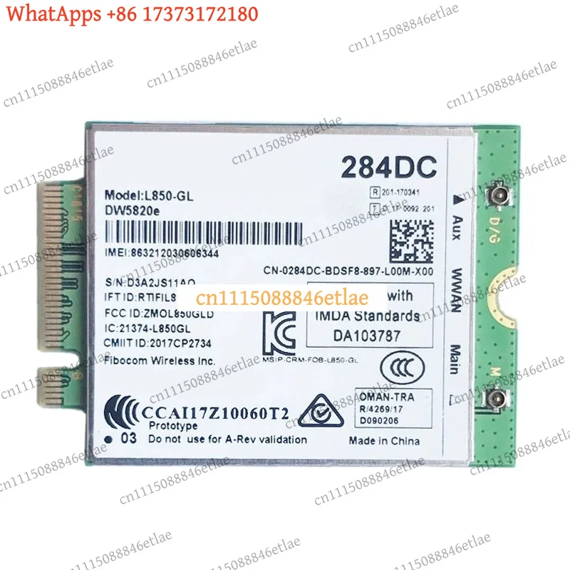 k3 Universal FUFU DW5820E L850-GL LTE 4G WWAN Card Module 0284DC Replacement Parts for Dell Latitude 3500 5400 Laptop