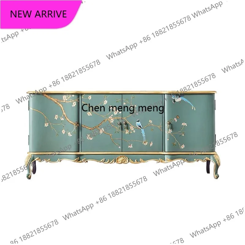 MM183 French retro style dining side cabinet painted decoration household locker storage entrance cabinet