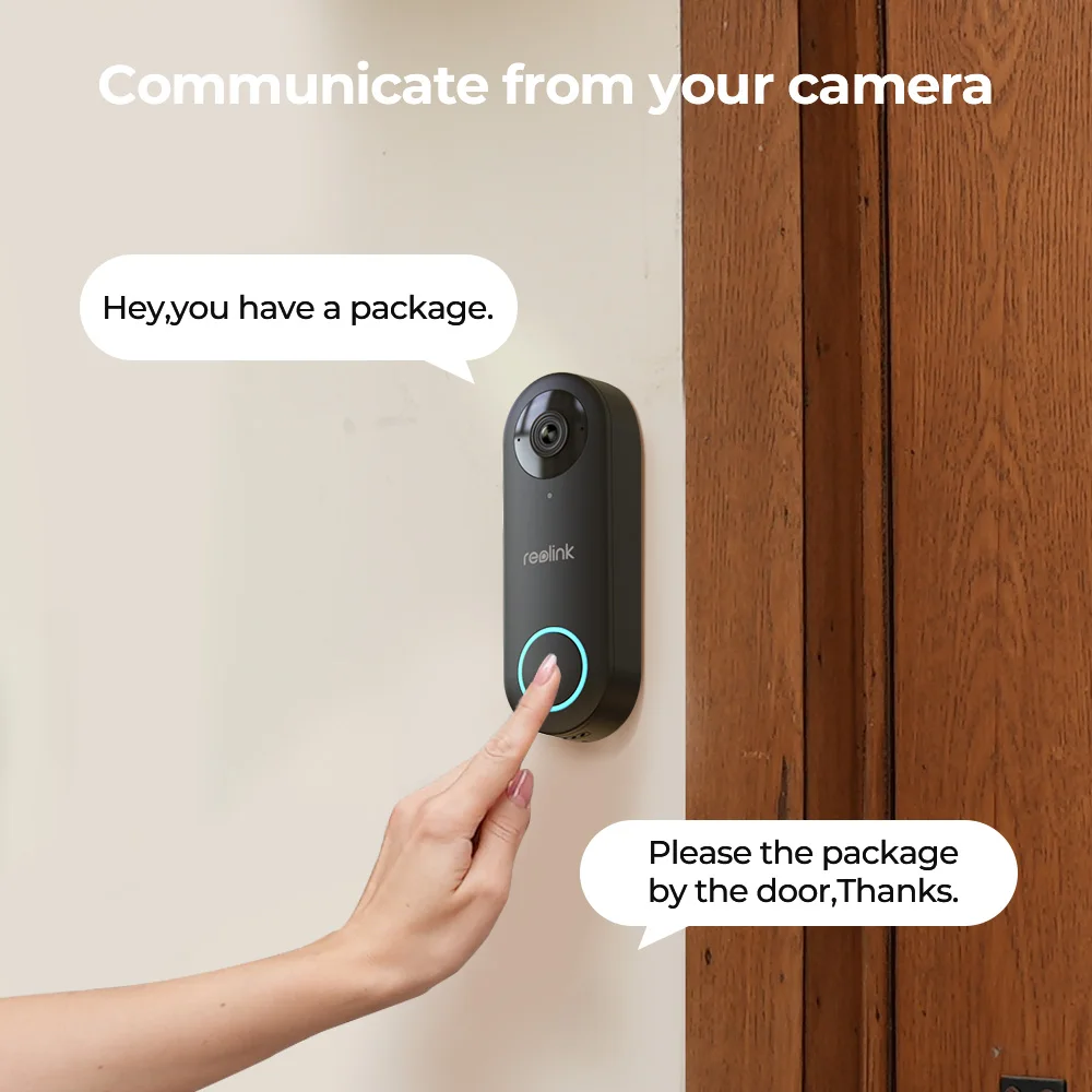 Reolink Video Doorbell WIFI Smart 2K 5MP Person Detection 24/7 record Built Speaker Waterproof 2.4/5GHz WiFi Doorbell with Chime