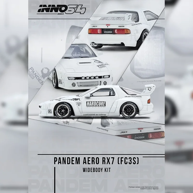 

INNO 1/64 RX7 (FC3S) PANDEM AERO Widebody Kit Dakar metal diecast car models collect ornaments sports car