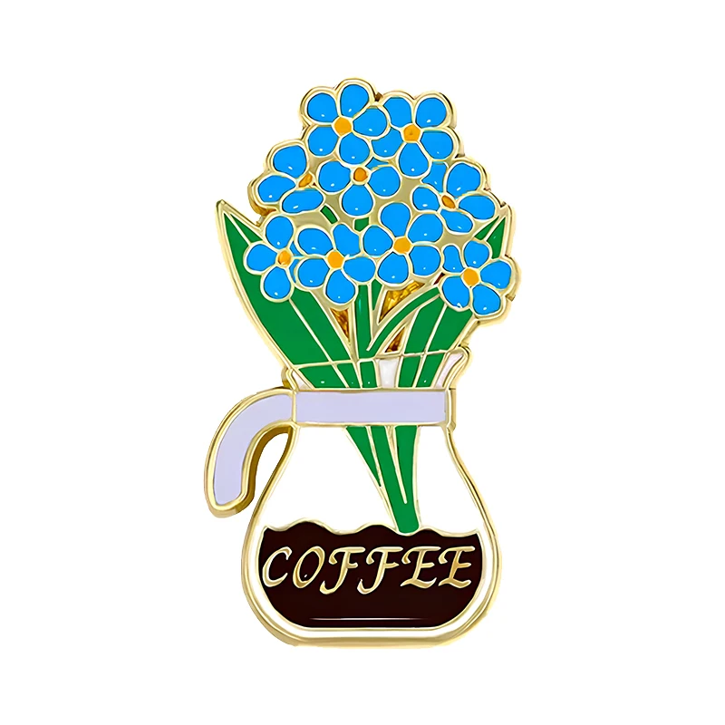 Cute Bouquet Flowers Pins 6-design Lily Tulip Sunflower Lilac Rose-flower Brooch Metal Pin For Clothes Backpack Lapel Badge Gift