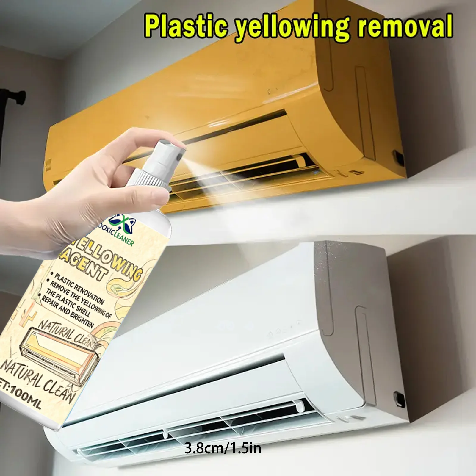 Plastic Restoration Spray - Quickly Remove Yellowing, Repair Air Conditioning Unit, Car