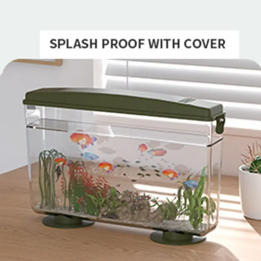 Plastic Reptile Breeding Box Square Transparent Turtle Feeding Cage Portable with Lid Desktop Fish Tank Lizard