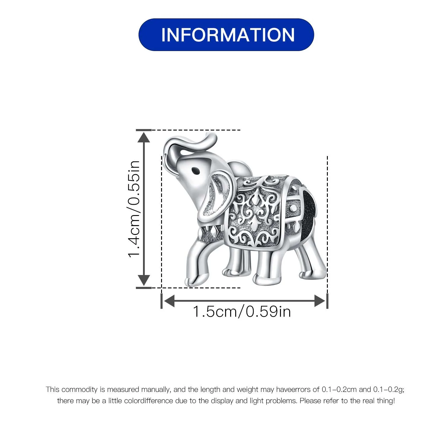CYMYSS 925 Sterling Silver Charm Cute Animals Bead Elephant Pendant Fit Bracelets Necklace DIY Jewelry Making Party Gift