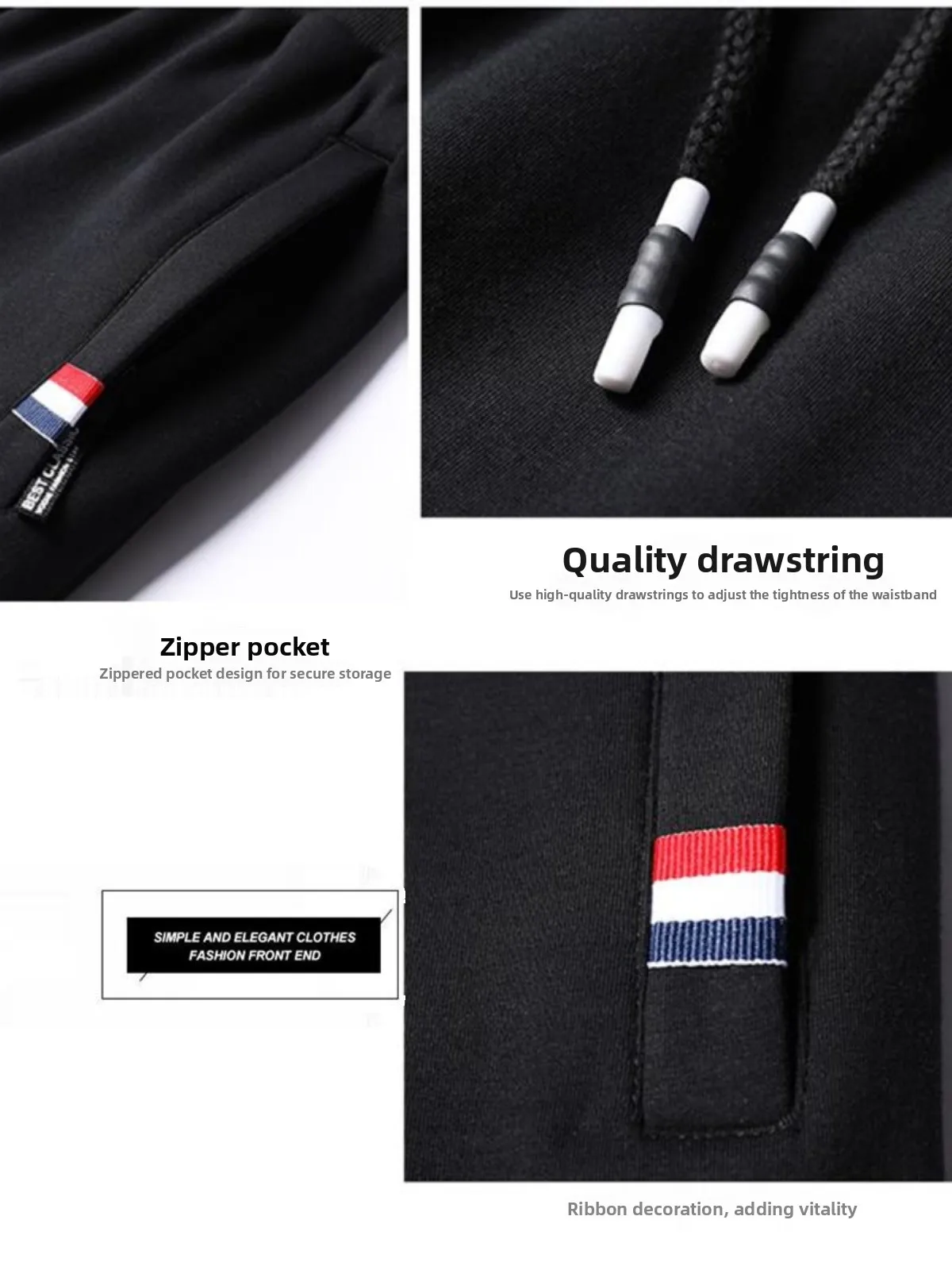 

Men's Spor Fce Lined Trousers Loose Fit Straight Leg Casual Dstring Pants Autumn Spring New 2024 Youth Faion