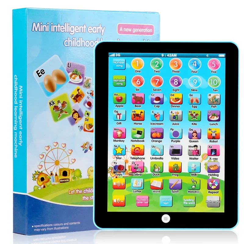 Kids' Learning Pad English Chinese Preschool Early Educational Tablet Toys for Babies Alphabet Birthday Gifts From 2-5 Years Old