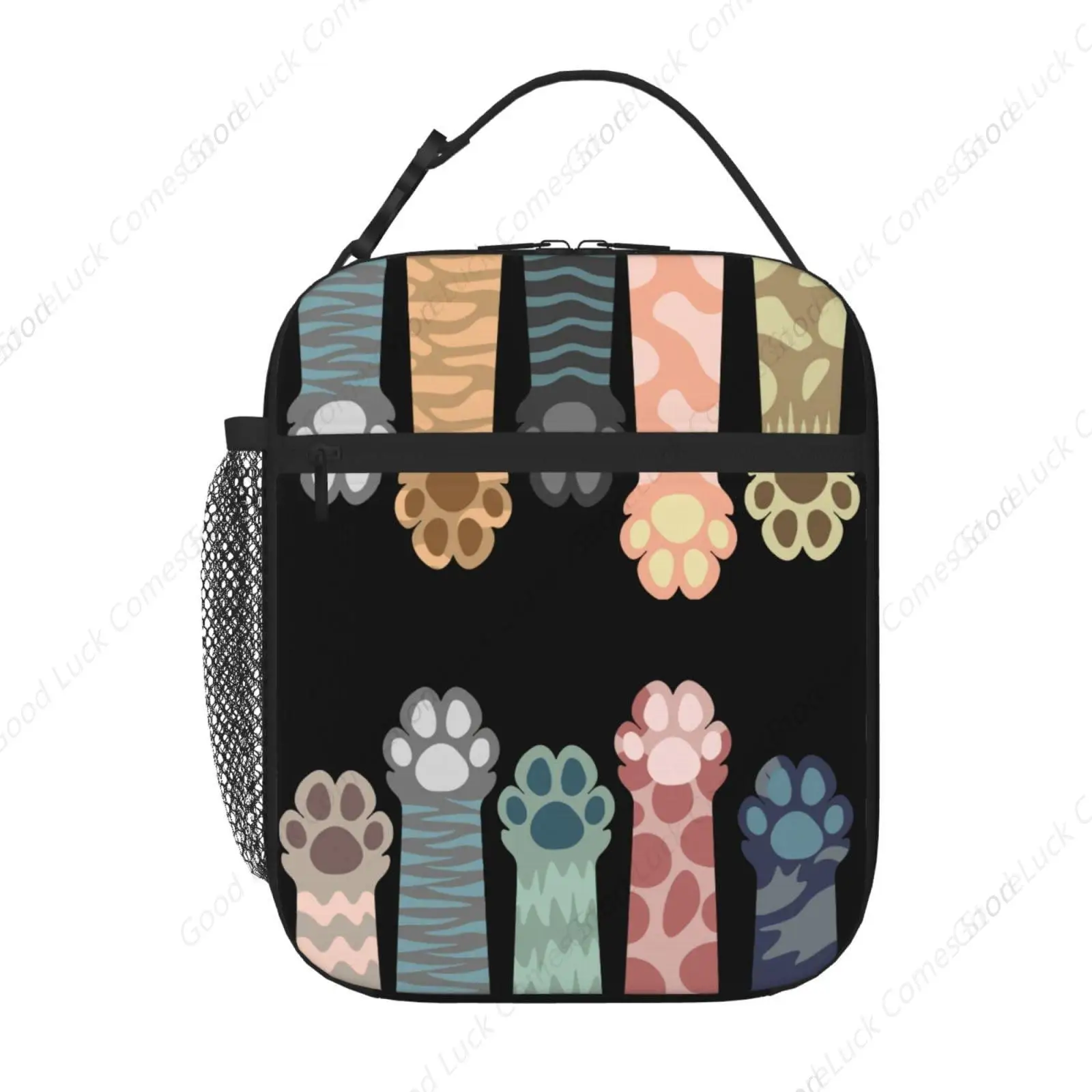 

Cute Colorful Cat Paws Insulated Lunch Bag,Kids Lunch Box For Girls Boys Teen,Kid Lunch Box Cooler Bag With Front Pocket