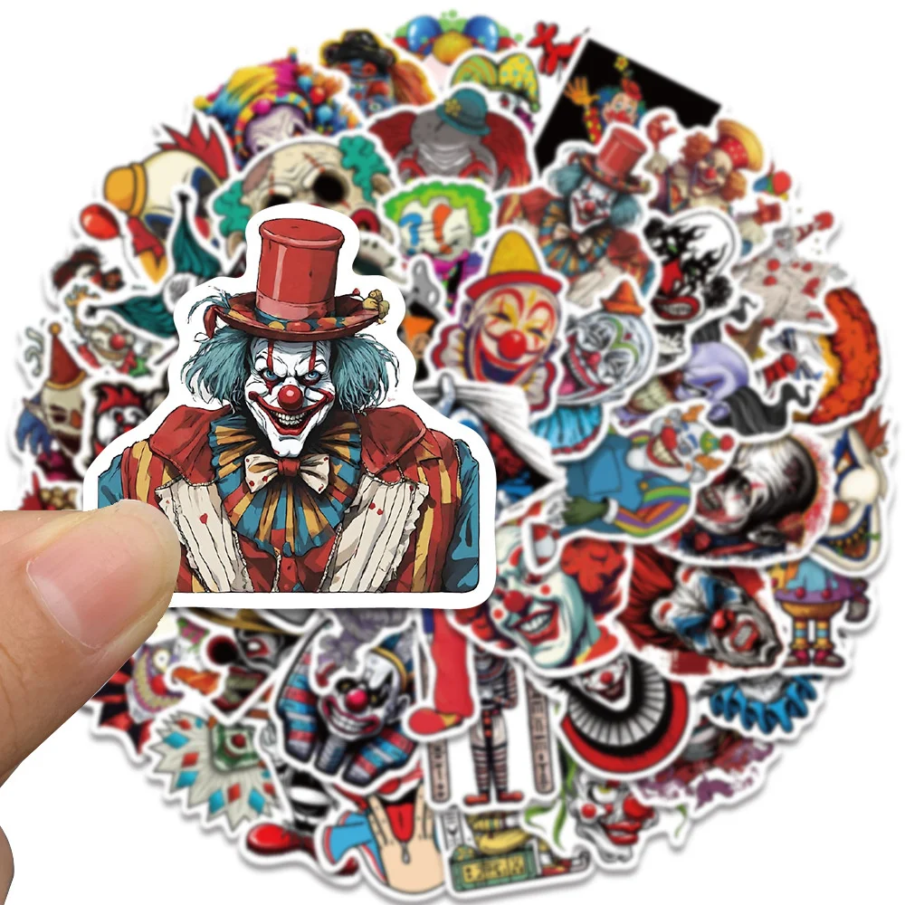 50pcs Vintage Cartoon Clown Joker Graffiti Stickers Pack Phone Guitar DIY Sticker Journal Accessories Scrapbooking Supplies