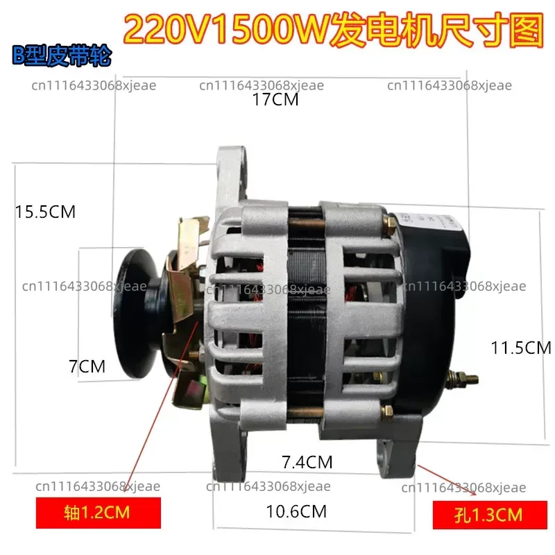 220V 800W 1300W 2000W AC Brushless High Power Generator Brushless AC Pulley Type