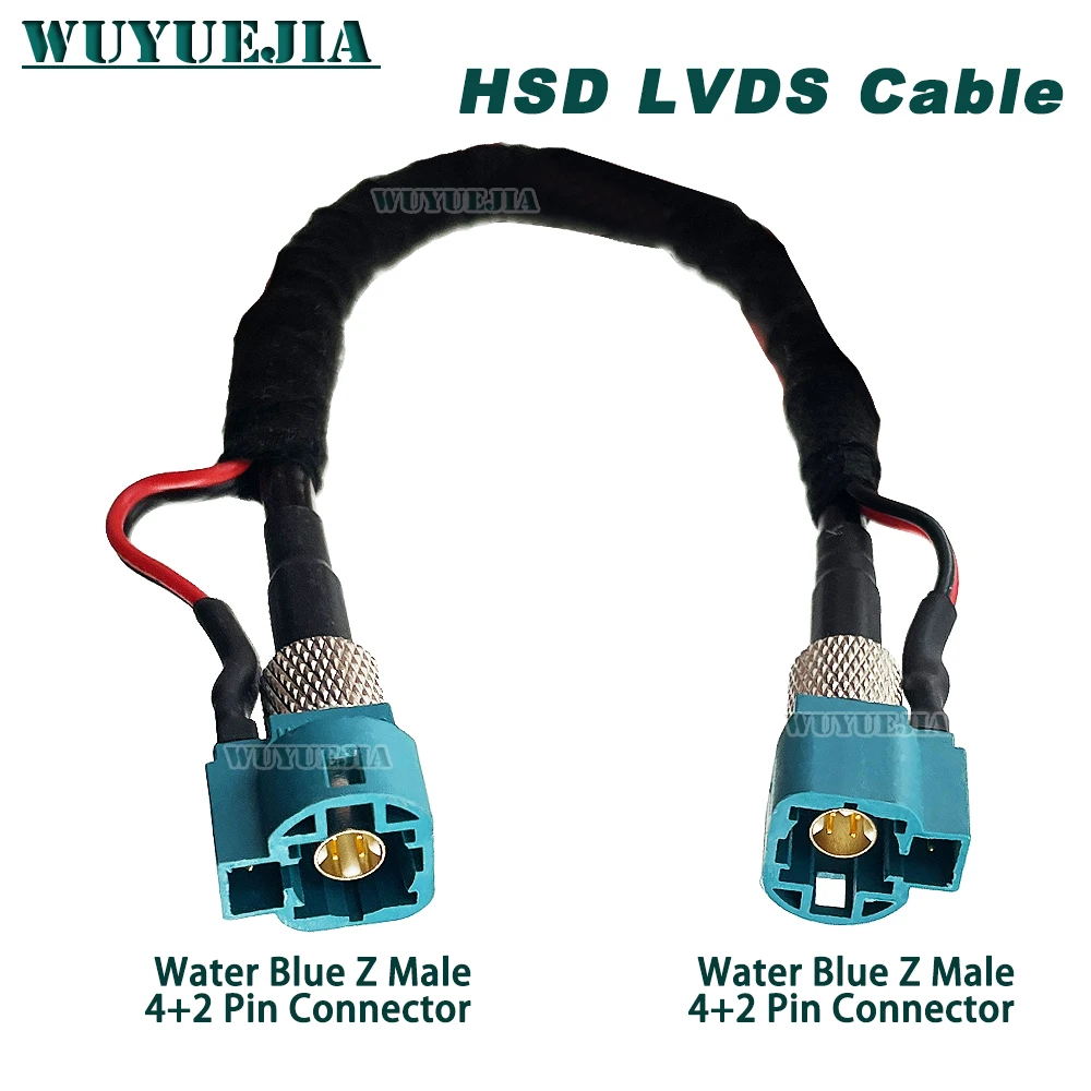 4+2pin Water Blue Code Z 4 +2 Pin Male Plug Connector Straight 6-Core HSD LVDS High-Speed Transmission Harness Cable Custom-Made