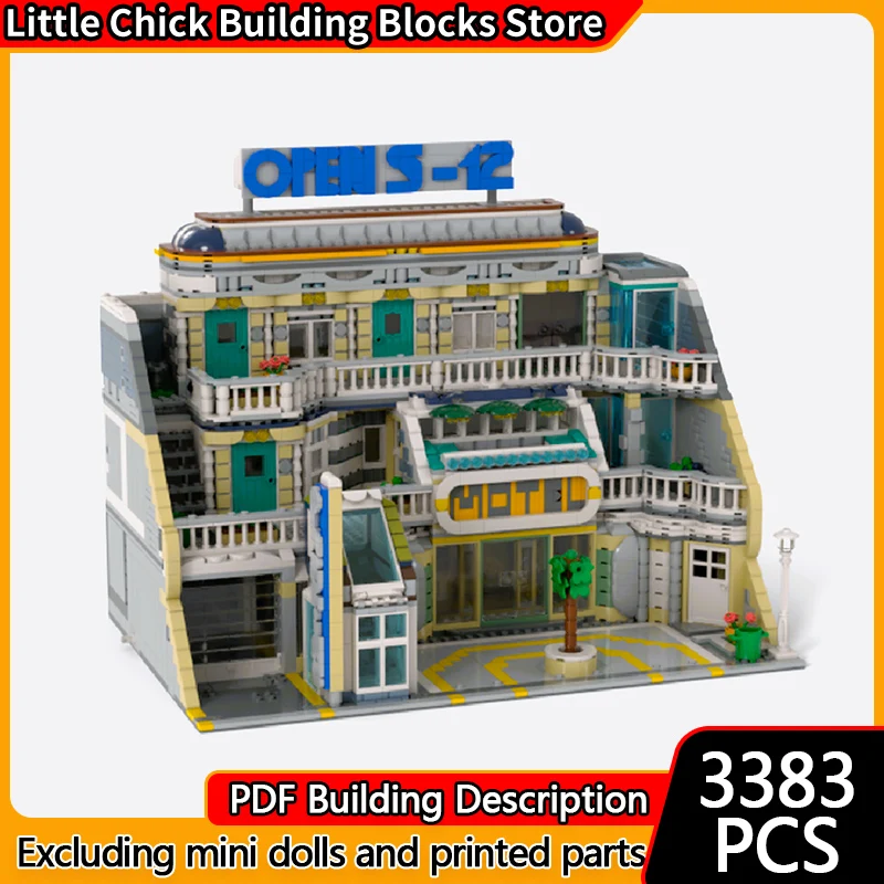 

City Street View Model MOC Building Bricks Motel Accommodation Modular Technology Children Holiday Gifts Assemble Toys Suit