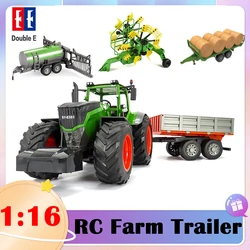 Double E 1:16 RC Farm Tractors Trailer Radio Controlled Cars Farming Simulator Car Truck Miniature Farmer Animal Model Toys Boys