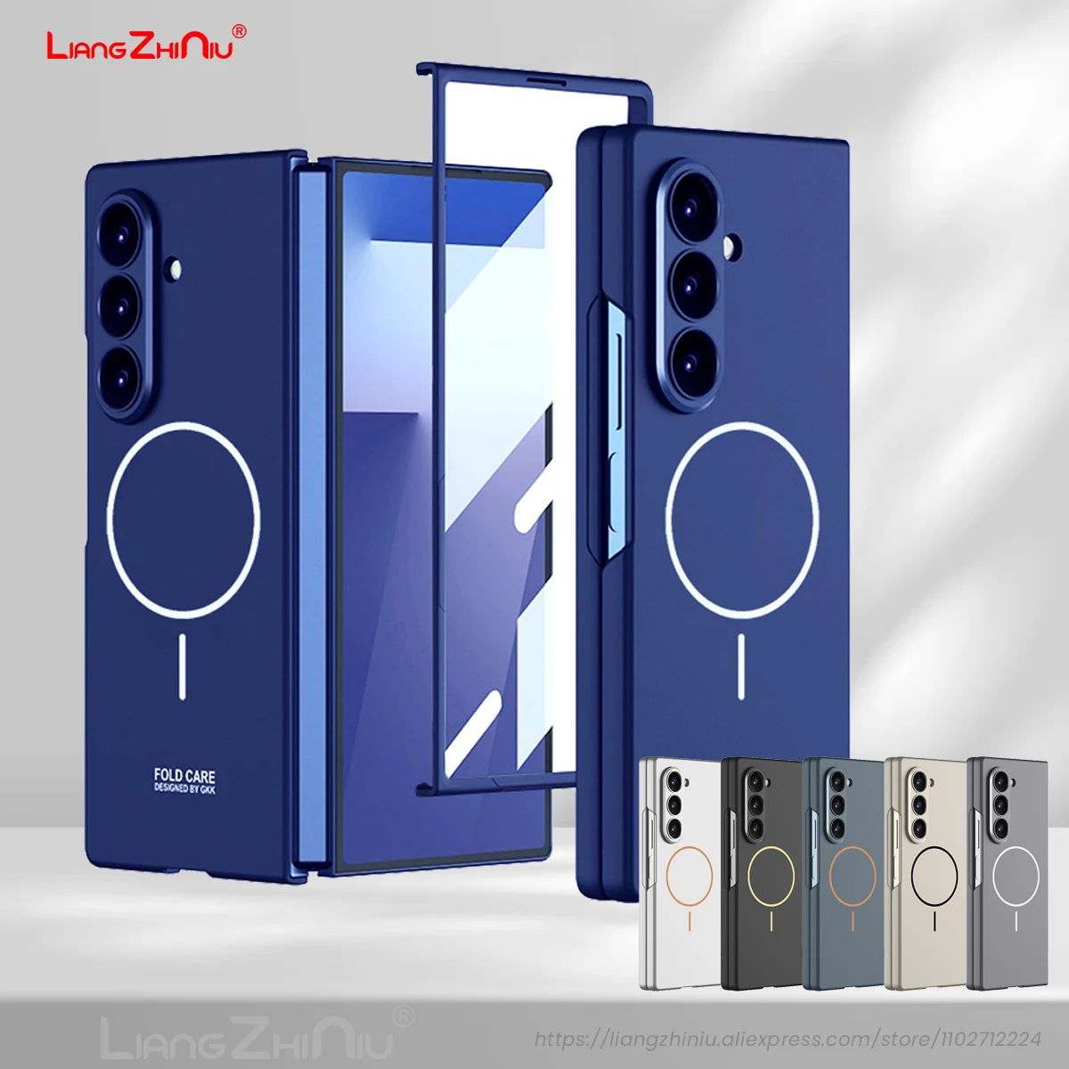 

Чехол для телефона Samsung Galaxy Z Fold 7, магнитный чехол Magsafe с зарядкой из закаленной пленки, рамка «все в одном», противоударный ТПУ + ПК, жесткий чехол