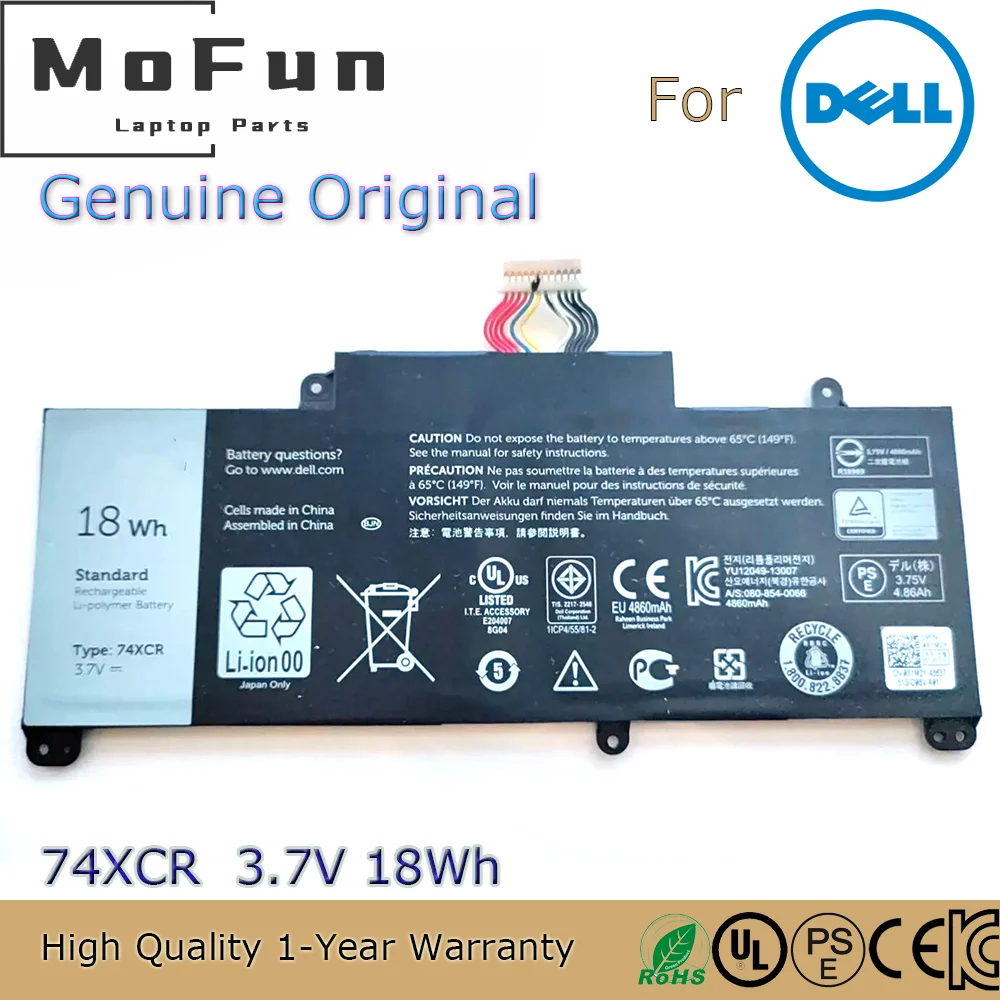 Brand New Original 74XCR 3.7V 18Wh Laptop Battery for Dell Venue 8 Pro 5830 T01D T10D-5830 Tablet X1M2Y 074XCR VXGP6