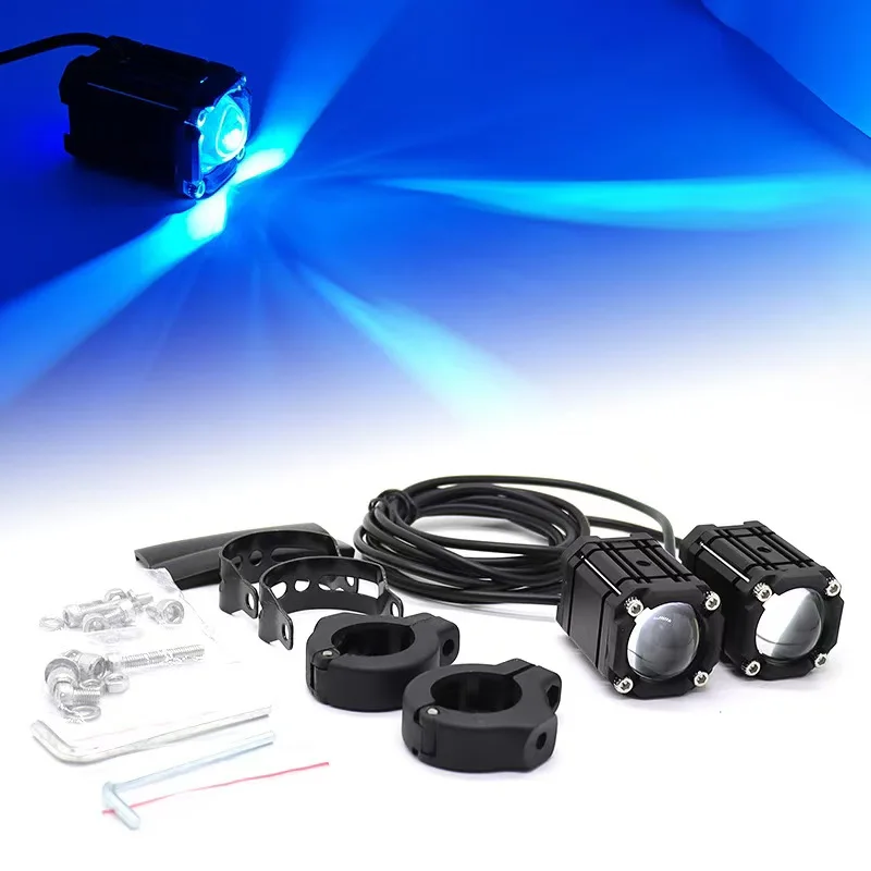 12V-85V LED headlights, suitable for sports street motorcycles and cars, 4-color flashing IP68 level headlights
