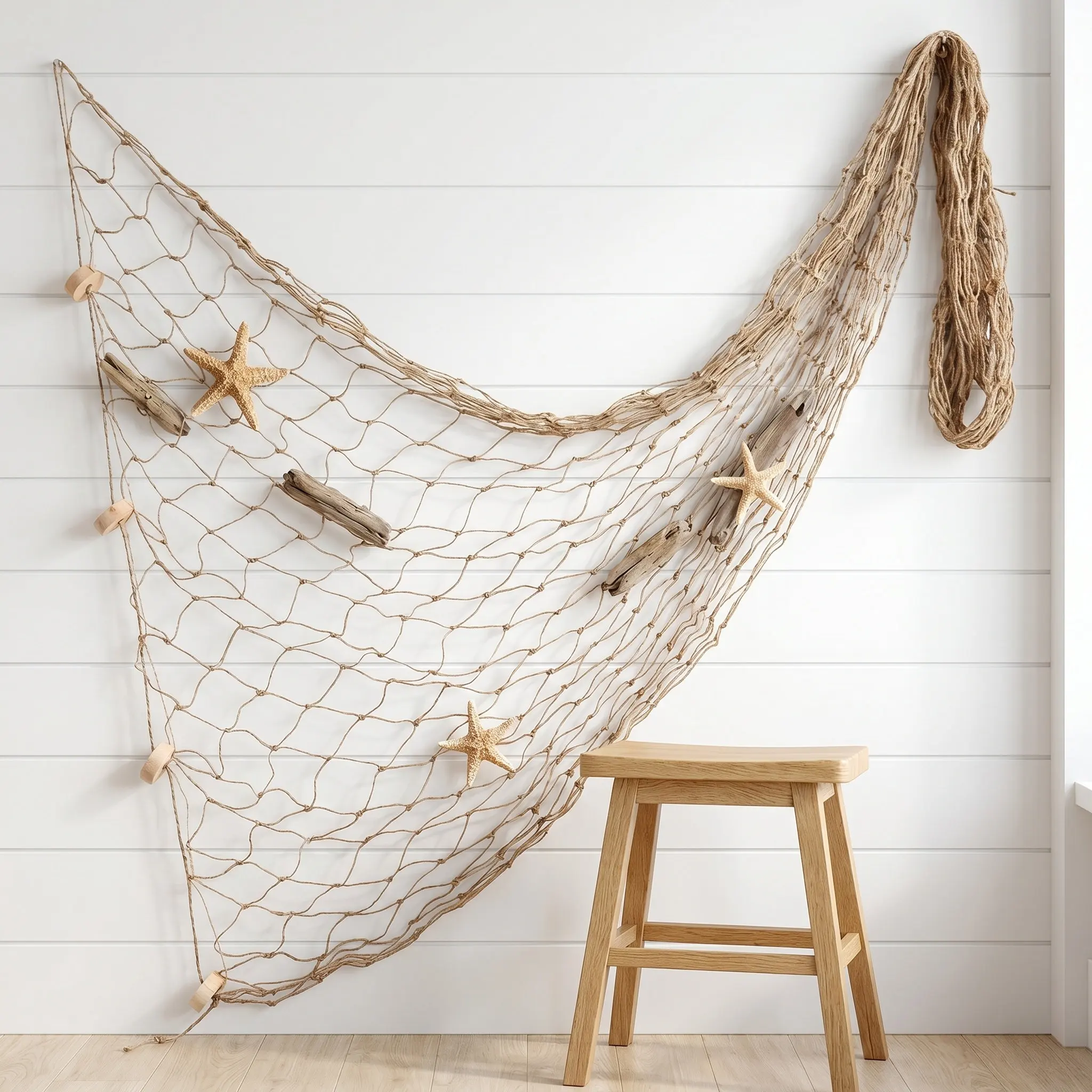 Fishing Net Wall Decor Mediterranean Inspired 200Cm by 100Cm Unique Fish Netting Strong Lightweight for Home Decor Cafe