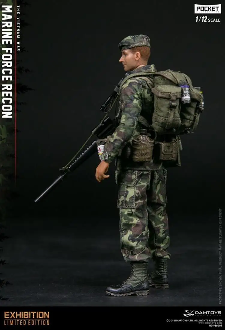 DAMTOYS DAM PES009 1/12 Scale Collectible Vietnam War Marine Force Recon 6 inches Mini Solider Action Figure Model Toys