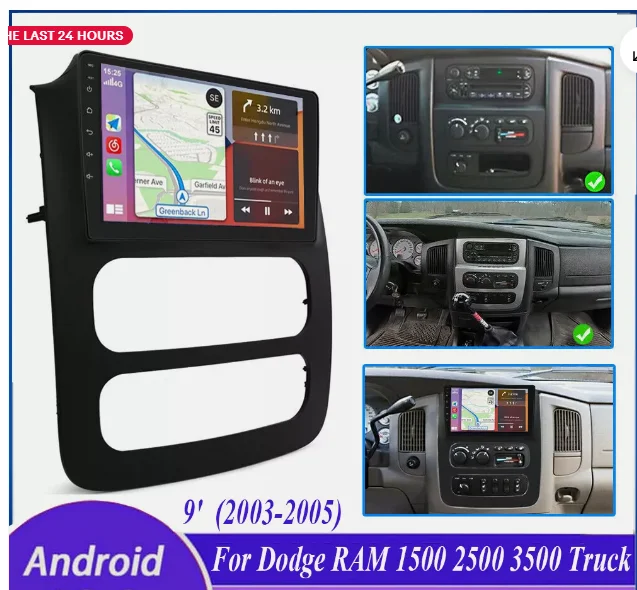 

9Inch Car Stereo Radio Car-play GPS Navigation Compatible forRAM 1500 2500 3500 Truck 2003-2005 Android 13