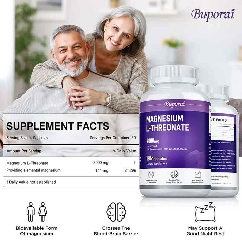 المغنيسيوم L-Threonate - يعزز صحة الدماغ، ويززز الذاكرة والتركيز، ويزيد من الطاقة العصبية، ويحسن جودة النوم