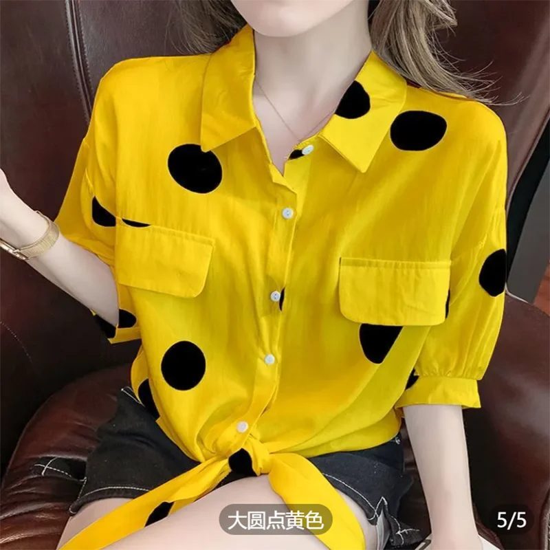 2026 French Style Gentle Loose Sleeveless Shirt Women's Summer Top Age-Defying Short-Sleeve Belted Blouse Belly Concealing view 6