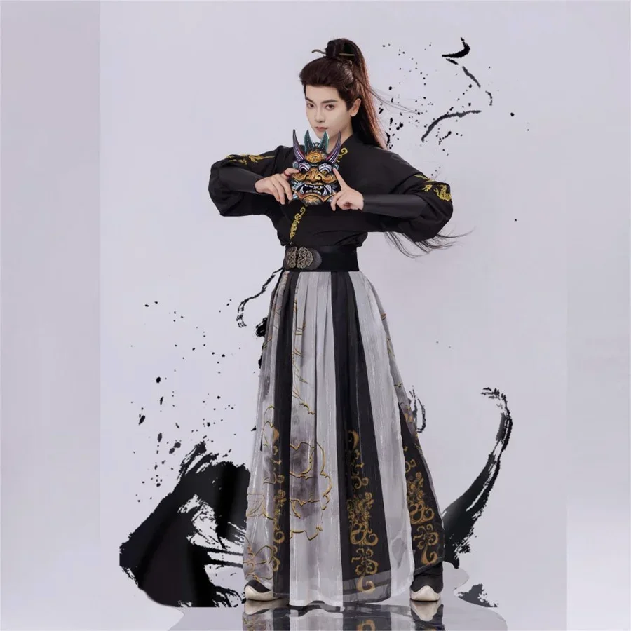 

Китайский традиционный костюм 2021, винтажный костюм с Zwart Wuxia Hanfu, горячая распродажа, костюм для косплея Adel на Хэллоуин, мужской костюм