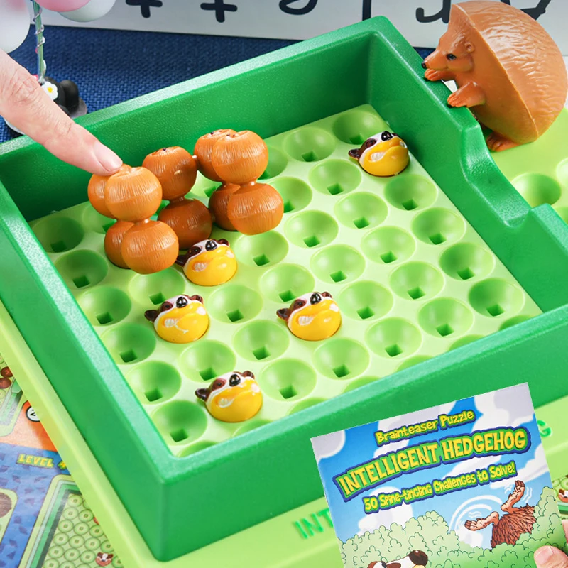 الأطفال المنطق لعبة التعليم لعب للتعلم القنفذ الحيوانات لغز مجلس لعبة 50 تحديات حل المشكلات التدريب على التفكير