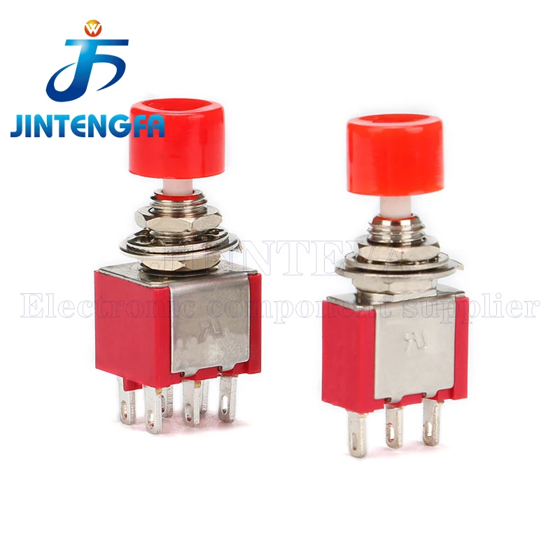 2PCS Toggle Switch SPDT DPDT MTS 2A 3A 5A 6A 125V 250 AC ON-ON ON-OFF-ON Rocker Starting Self-Reset Switch 3/6/9/12Pin Red