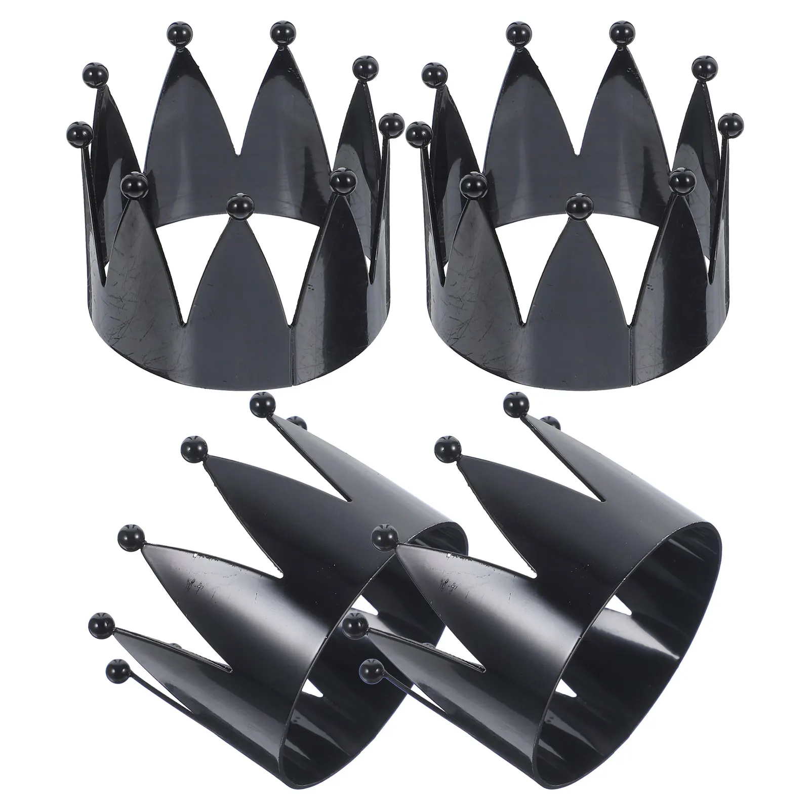 

4pcs Black Crown Napkin Rings Restaurant Table Decor Metal Alloy Dining Serviette Buckle For Valentine Wedding Party