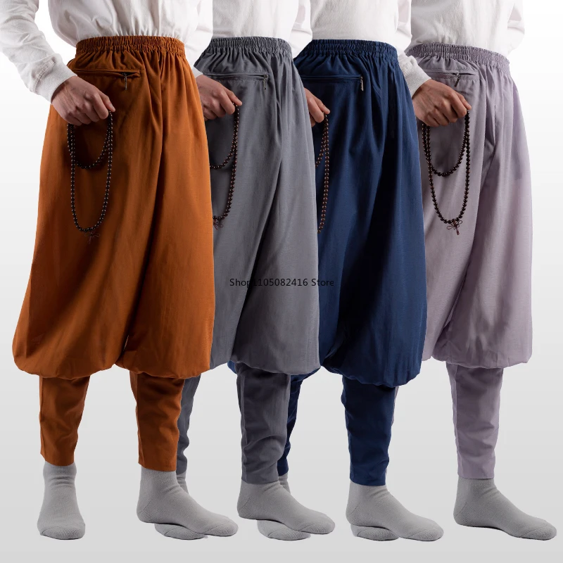 

Unisex Summer&Spring Zen Pants Buddhist Shaolin Monk Kung Fu Trousers Buddha Lay Bloomers