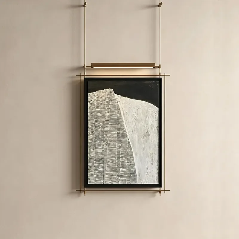 Modern Iron Wall Lamp with Abstract Metal Art Painting Luxury Decor for Hotel Club Background High End Home Living Room Wall