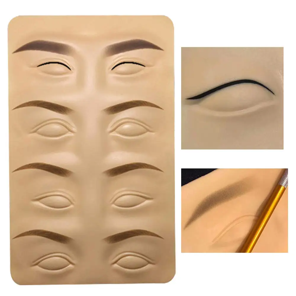 3D Silicone Training Skin Eyebrow Eyeliner Tattoo permanent makeup face practice Fake Eyebrow Skin Tattoo microblading Beginners