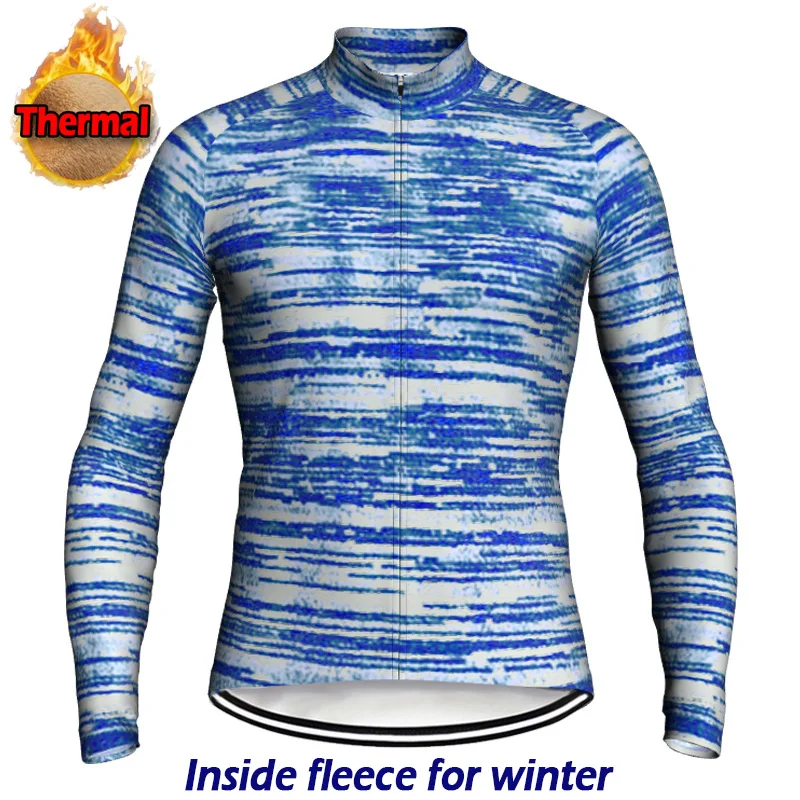 Outdoor Winter Bike Jacket Long Sleeve Thermal Fleece Road Wear MTB Sweater Cycling Top Ride Jersey Sport Biker Mens Warm Coat