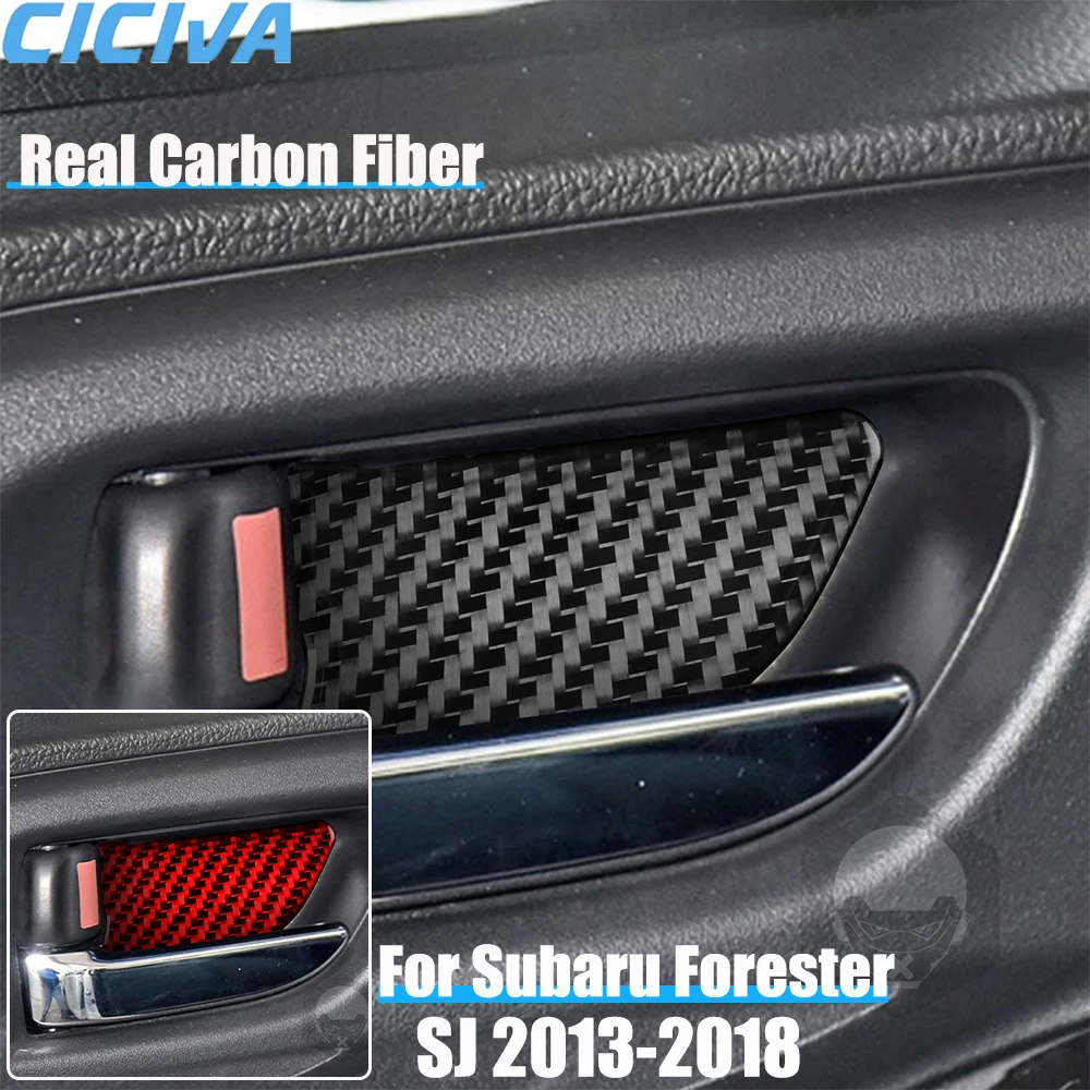 

Real Carbon Fiber Car Accessories Door Handle Bowl Panel Cover Soft Sticker For Subaru Forester SJ 2013 2014 2015 2016 2017 2018