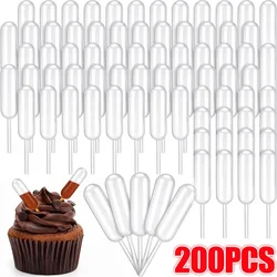 Mini gotero desechable de 50-200 piezas, 4ml, pipetas de transferencia exprimibles para cupcakes, salsa, postre, relleno, decoración de pasteles