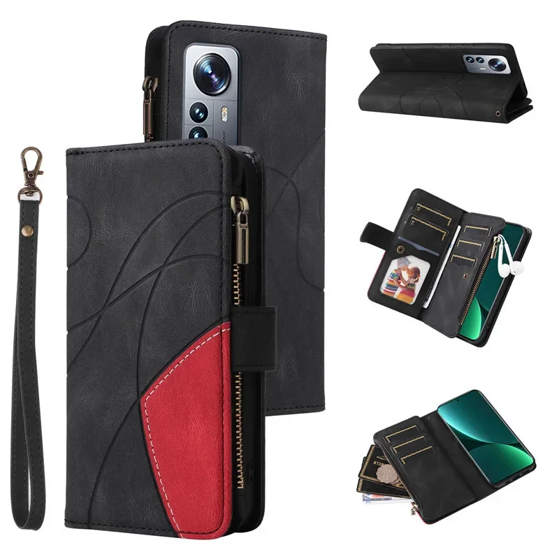 Skin feel Flip Leather Phone Case For XiaoMi 13T 12T 11T 14 Pro Poco X3 NFC M4 M6 Pro F3 F4 F5 X6 Pro Zipper Wallet Card Cover