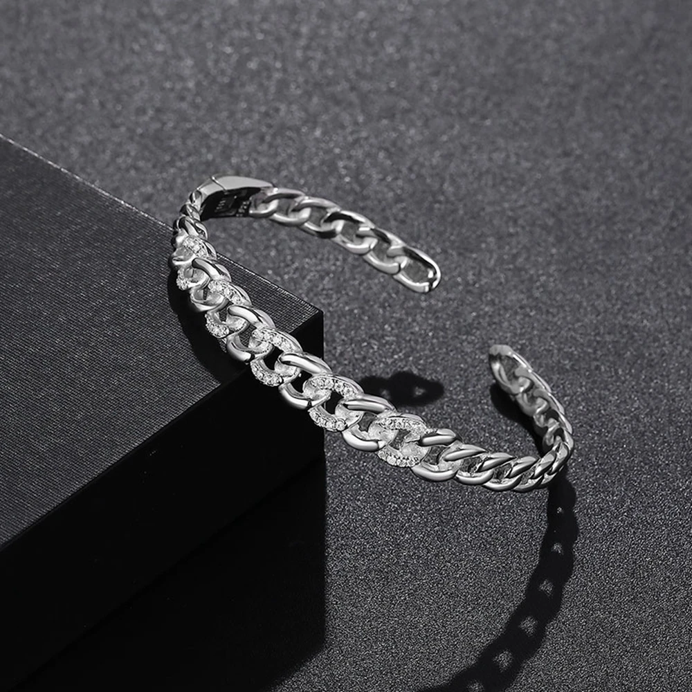 PuBang-Bracelet en Argent Sterling 100% pour Homme et Femme, Bijoux Hip Hop, group Moissanite, Diamant, Bracelet Cubain, Cadeau GRA, Livraison Gratuite, 925