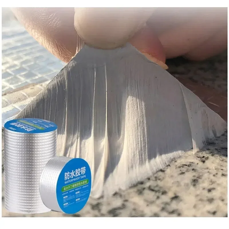 1 Roll Butyl Tape Self-adhesive Waterproof Aluminum Foil Leak Plugging Color Steel Roof Leak Repahandwir Material Handwork