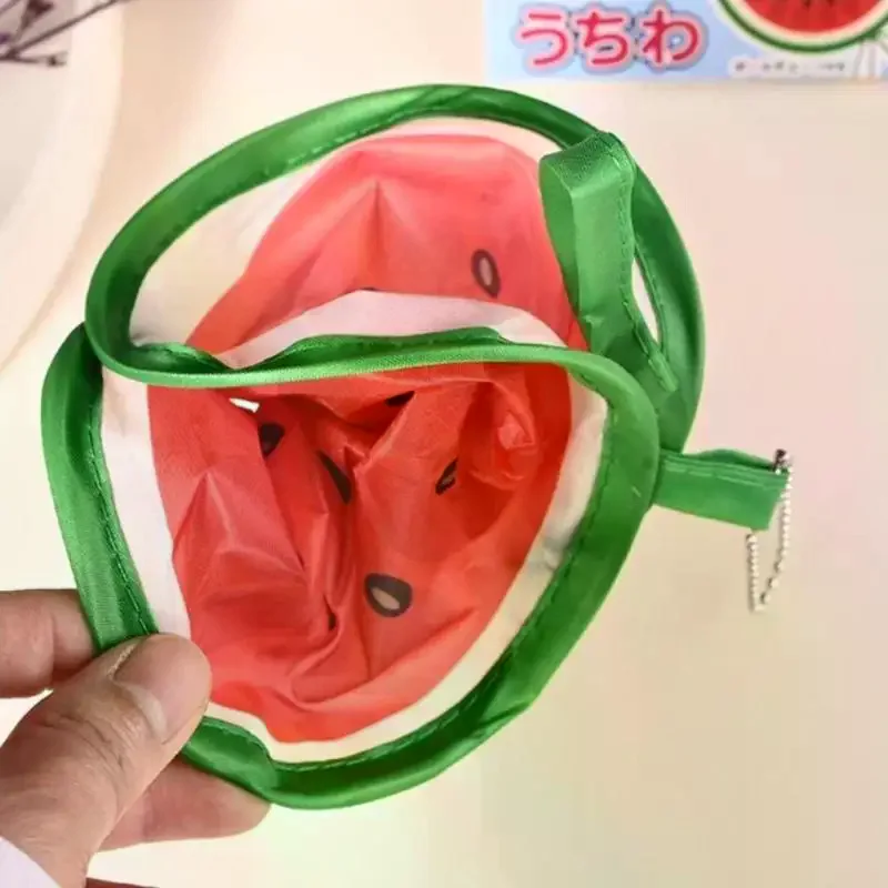 Portable Round Foldable Hand Fans Cartoon Foldable Design Handheld Folding Fan Round Shape Fruit Style Cooling Fans