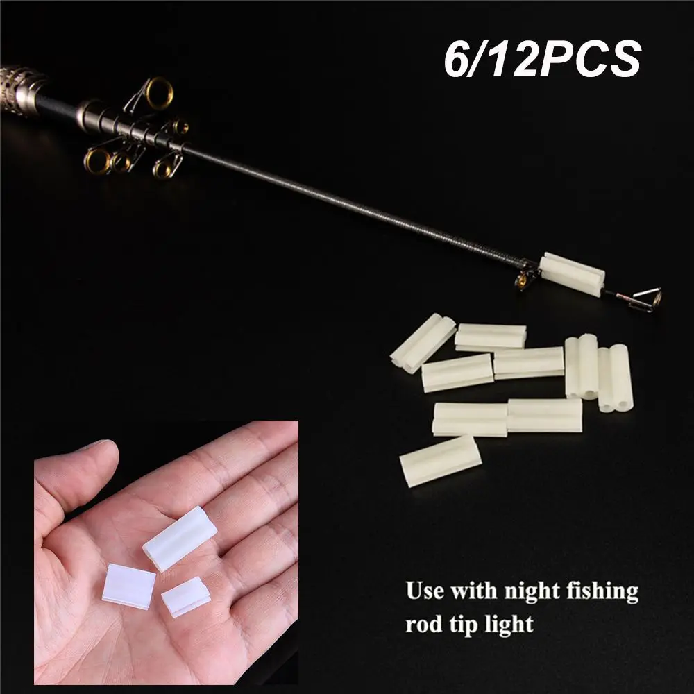 6/12pcs Night Fishing Light Stick Waterproof Electronic Glow Stick Fishing Rod Feeder Clip On The Rod Tip Fishing Float Bobbers