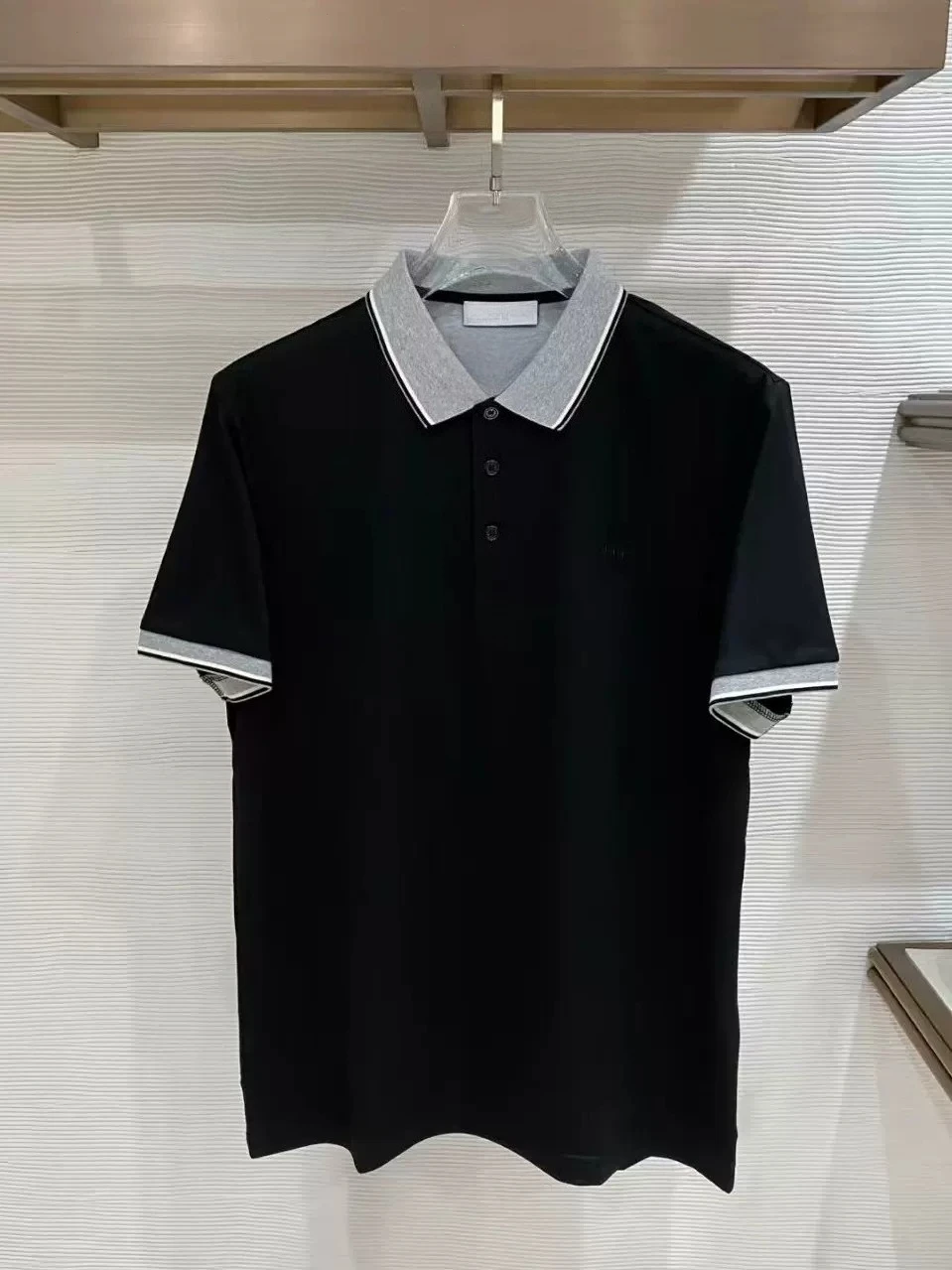 26 New Italian BC Shi Contrast Color Lapel POLO Shirt Short Sleeve Business Casual Old Money Wind T-Shirt Half Sleeve