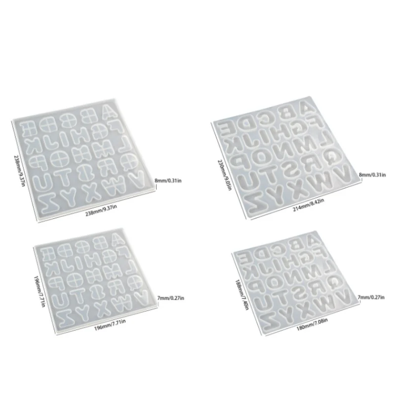 Diy Crystal Epoxyhars Mal Letterbord Geletterdheid Set Engels Letter Spiegel Siliconen Mal