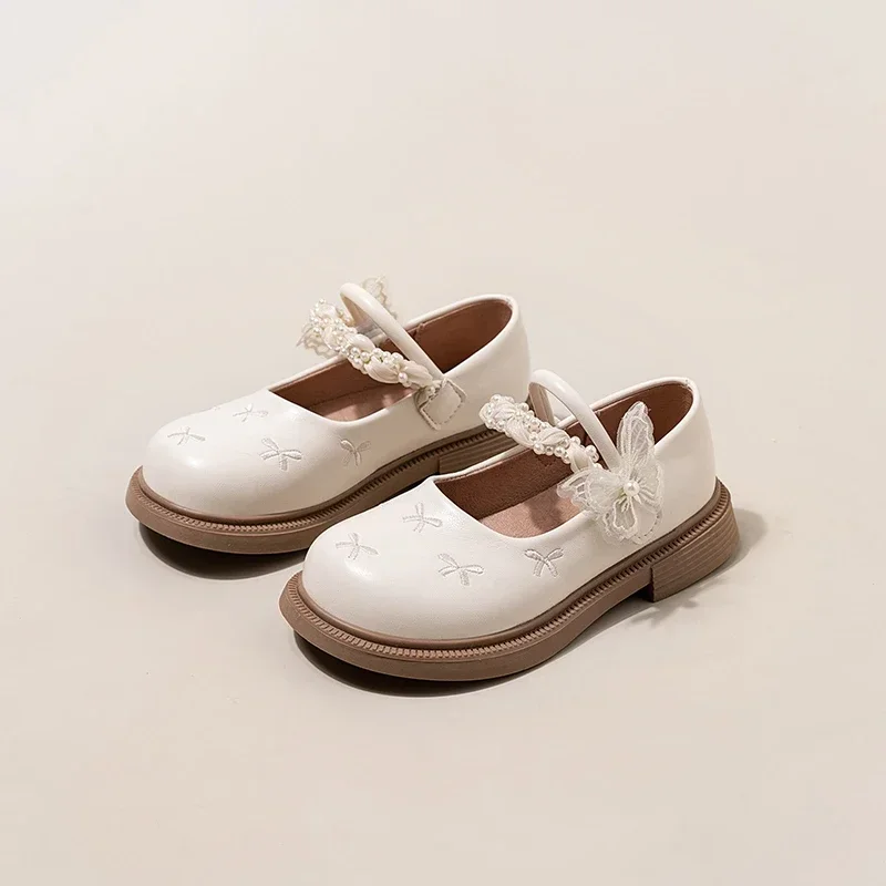 Elegant Girl Princess Shoes Embroidered Sweet Kids Mary Jane Shoes New Chic Children's Causal Dress Leather Shoes Lolita Style