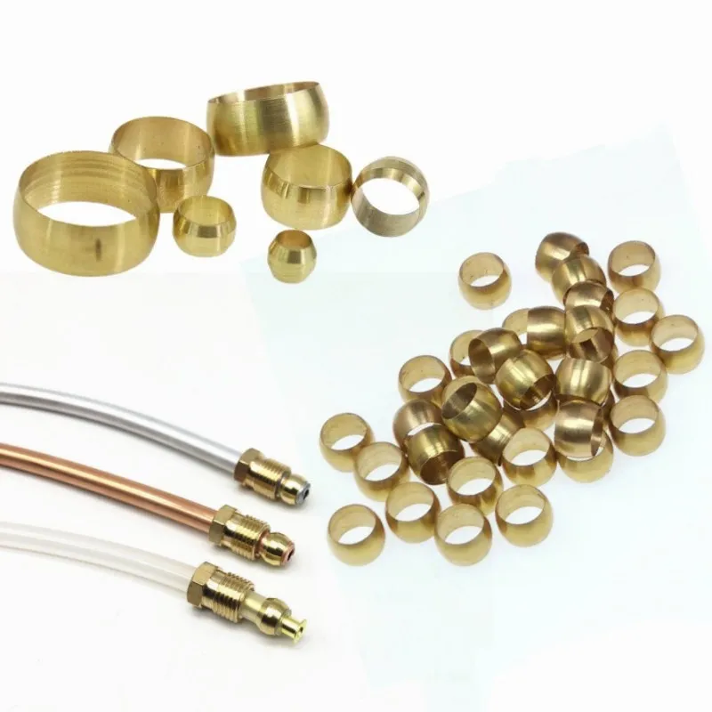 10 sztuk mosiądz podwójne stożkowe Ferrule 4 5 6 8 10 12mm OD opaska kompresyjna uszczelka pierścień rury scentralizowany System smarowania armatura