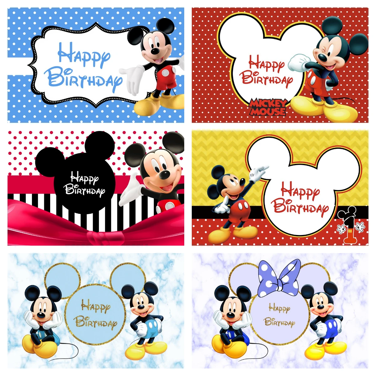 Mickey Mouse Disneyland Background For Photography Photo Backdrop Baby Shower Birthday Party Decoration Props Supplies Customize