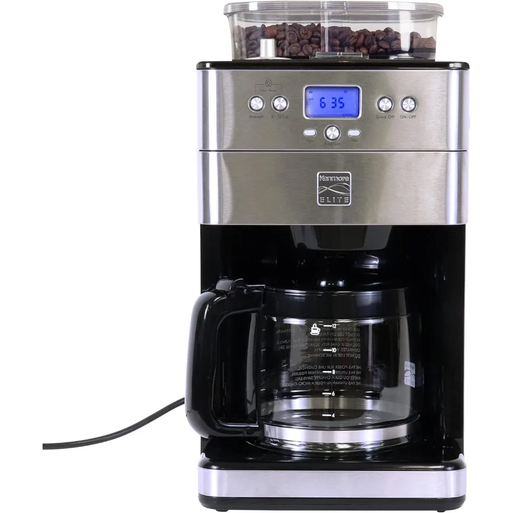 

Grind & Brew Coffee Maker, Burr Grinder, 12-Cup Programmable Auto-Timed Brew Coffee Maker, Airtight Bean Hopper