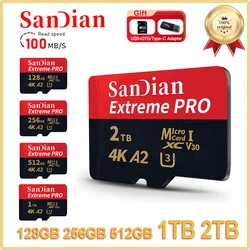 Tarjeta Micro Sd TF de alta velocidad Clase 10, tarjeta de memoria de alta capacidad para cámara y teléfono con adaptador, 1TB, 2TB, 100% Original