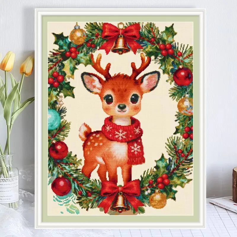 

Наборы с принтом Fawn, вышивка крестиком, 11CT, 14CT, вышивка, сделай сам, хлопковые наборы для рукоделия, поделки с иглами, 63 цвета