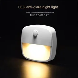 Motion Sensor Light Indoor LED Night Light Stick on Nightlight Battery Operated Lights for Hallway Stair Bathroom Closet Bedroom