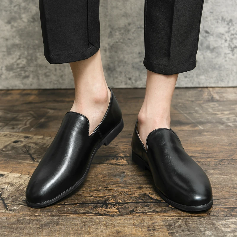 Heren Casual Schoenen Ademende Lederen Heren Heren Loafers Zakelijke Kantoorschoenen Voor Mannen Rijden Mocassins Comfortabele Slip-On