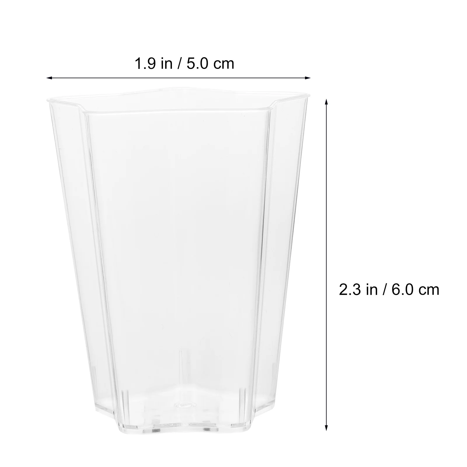 

25pcs Mousse Pudding Dessert Cups Mini Parfait Reusable Cupcake Clear Plastic Mugs Transparent Pentagram Creative Elegant